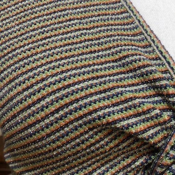 Ramy Brook Multicolored Ribbed All Over Metallic Design Long Sleeve Blouse XS - Picture 8 of 16